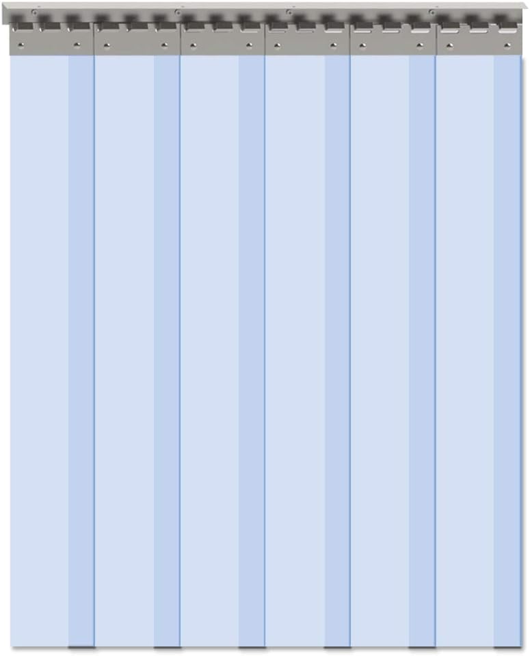 VIZ-PRO 6PCS Strip Door Curtain for 3ft X 7ft Doors - Clear PVC
