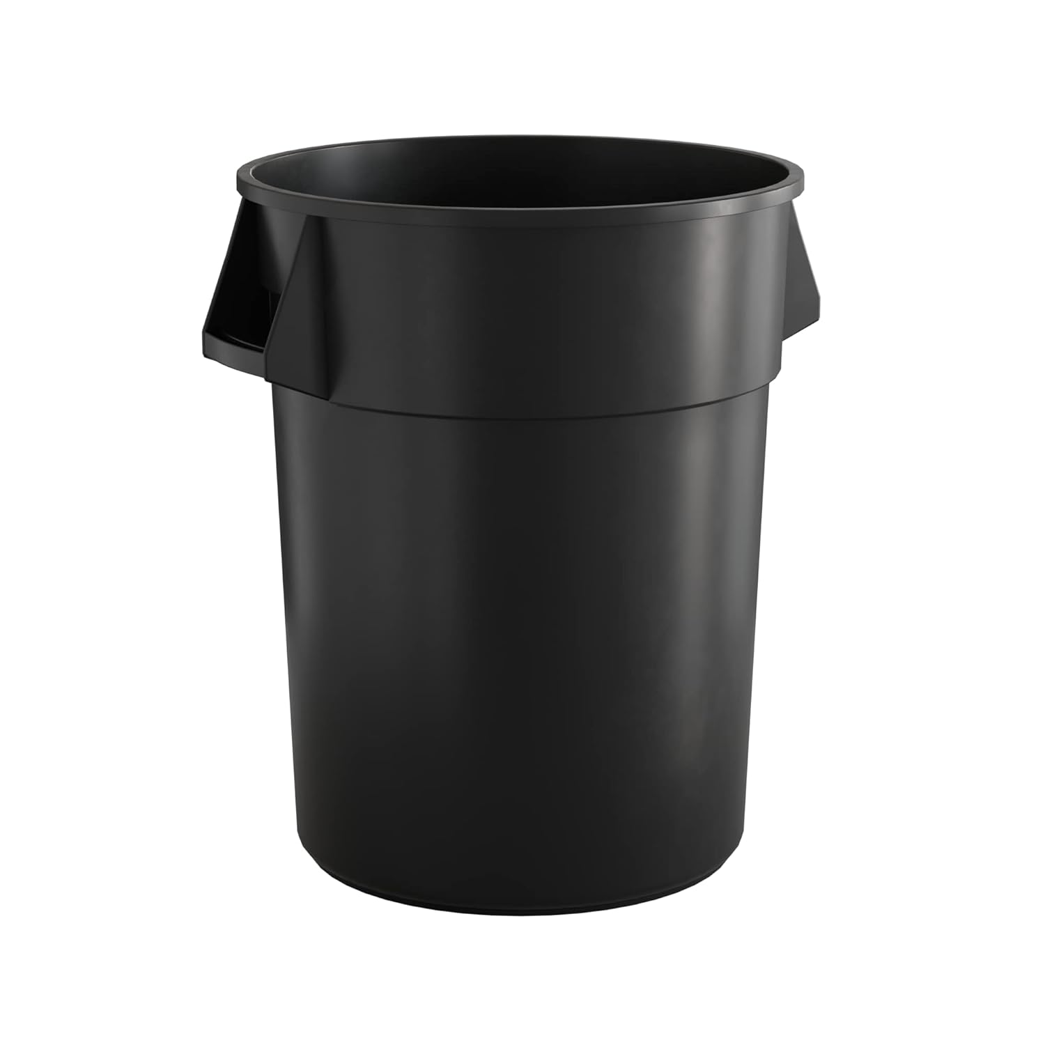 55 Gallon Black Round Commercial Trash Can for Heavy-Duty Use