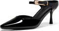 Womens Pointed Toe Kitten Heel Mules - Backless Slip On Pumps