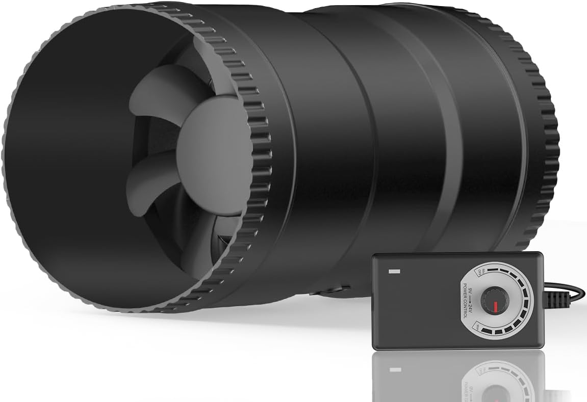 6 Inch Inline Booster Duct Fan with Speed Controller for Airflow