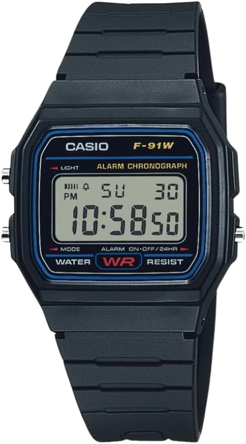 Casio F91W Digital Watch - 7 Yr Battery, Water Resistant & Lightweight