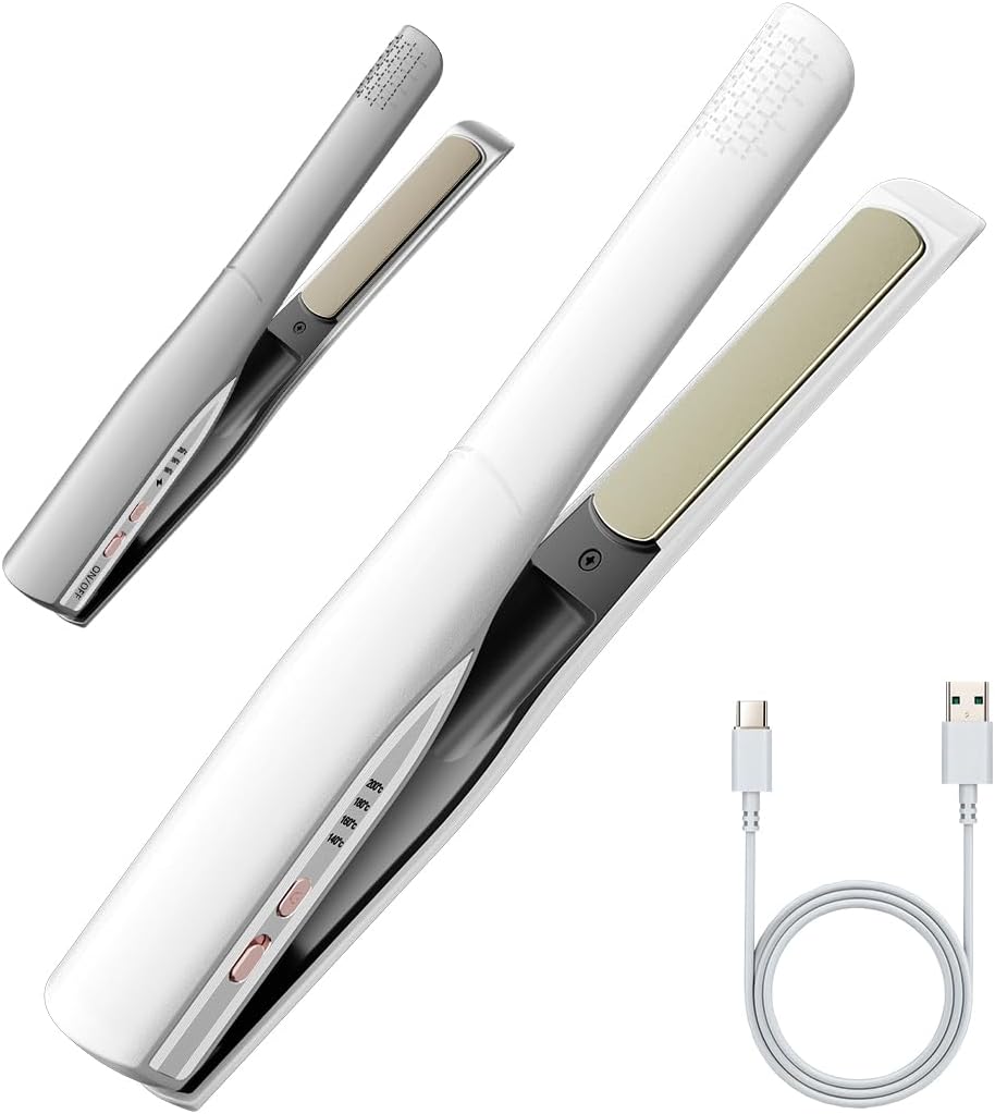 Cordless Hair Straightener and Curler 2 in 1 for Travel