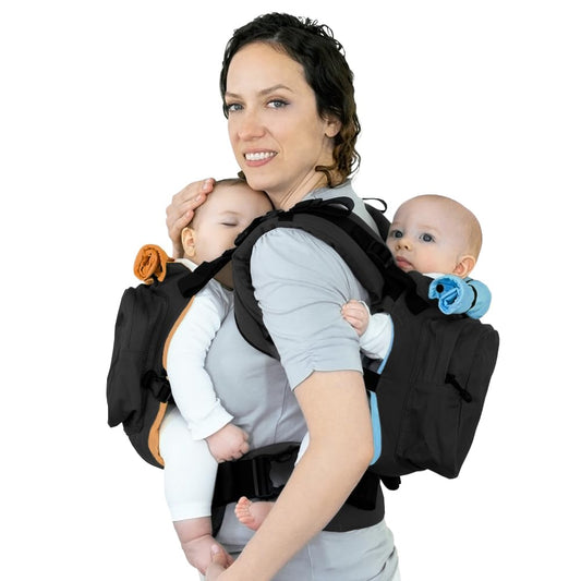 TwinGo Baby Carrier - Fully Adjustable Tandem & Single Mode for Men, Women, Twins 10-45 lbs