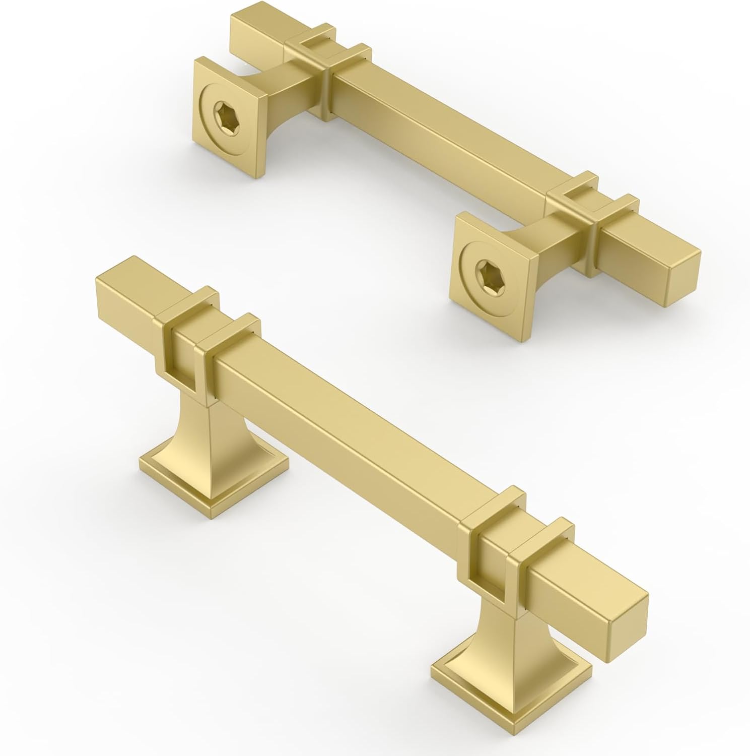 Asidrama 10 Pack 3 Inch Matte Brushed Gold Cabinet Handles
