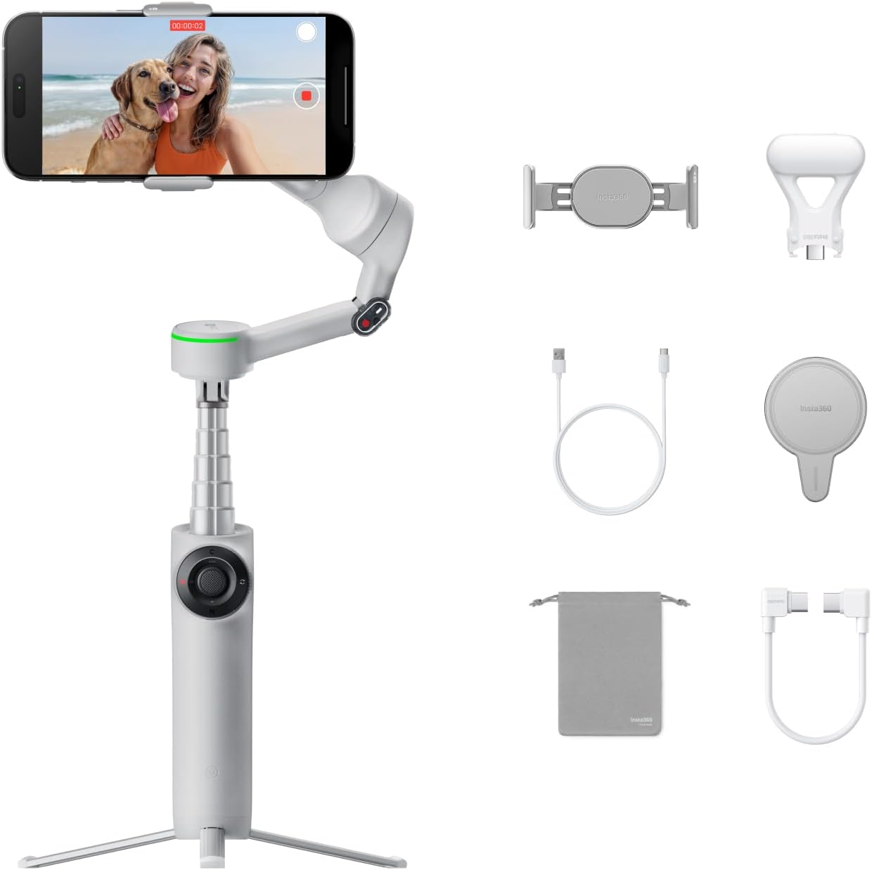Insta360 Flow 2 Pro Creator Bundle: Ultimate AI Phone Gimbal