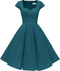 Women's Cap Sleeve 1950s Retro Cocktail Swing Dress (Style 1M1T)