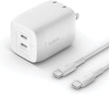 Belkin BoostCharge Pro 65W Dual USB-C Fast Charger - Compact Power