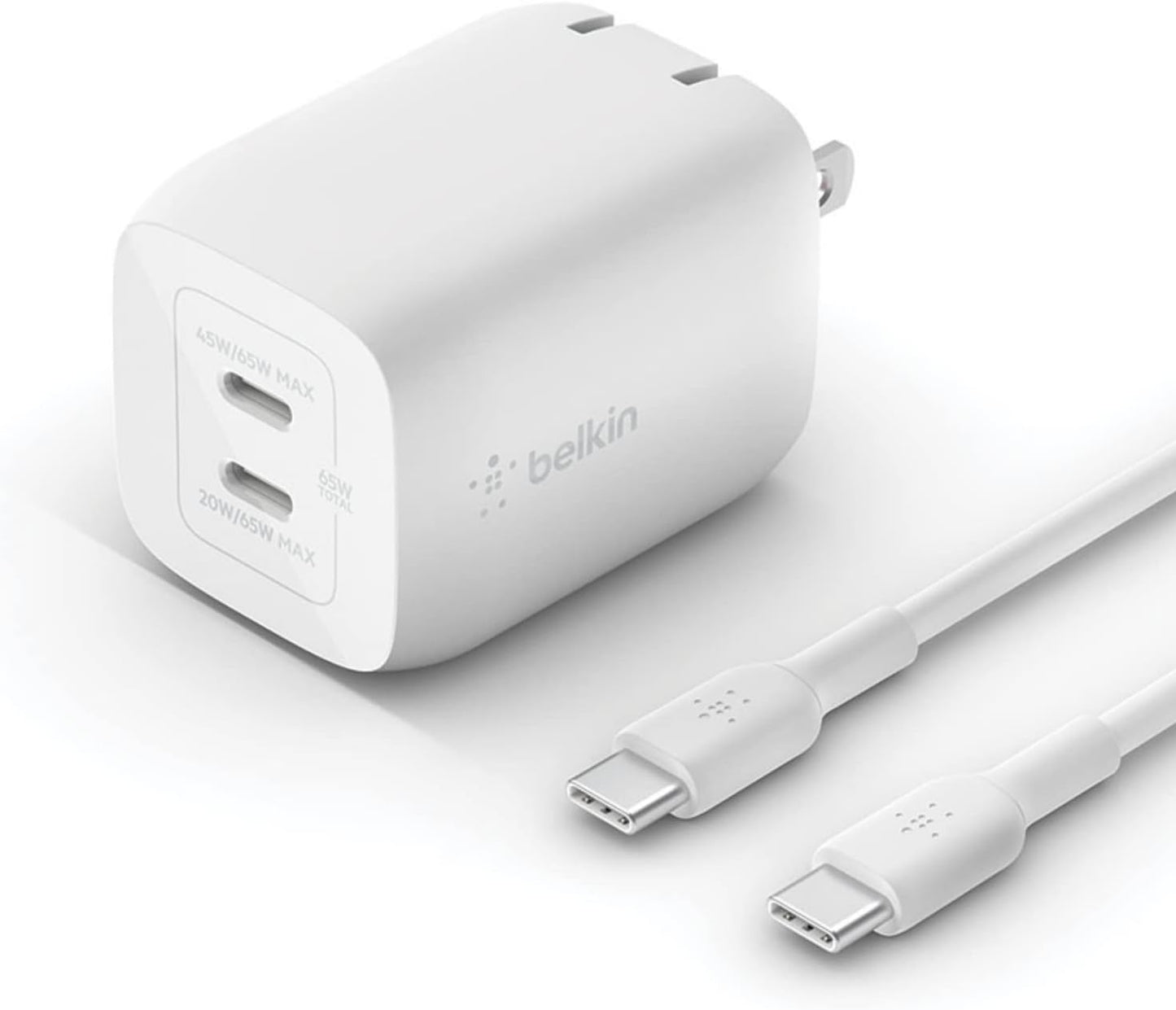Belkin BoostCharge Pro 65W Dual USB-C Fast Charger for Devices