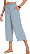 Anyhold Women's Capri Pants High Waist Wide Leg - Casual Comfort