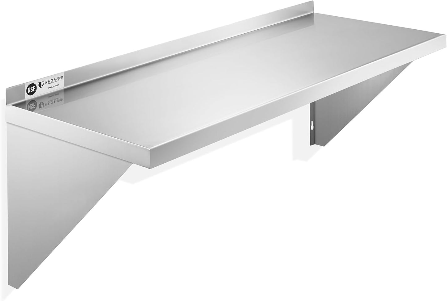 KUTLER Stainless Steel Wall Shelf - Durable 18in x 48in Design