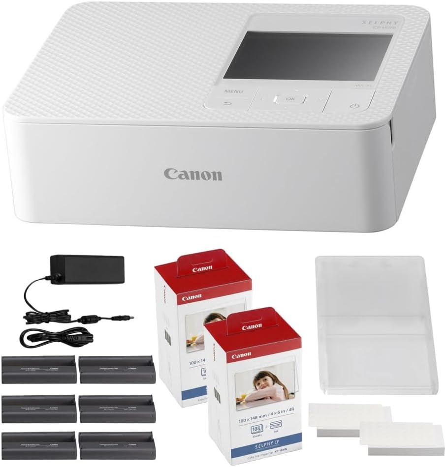 Canon SELPHY CP1500 Compact Photo Printer with Ink and Paper Set