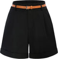 Women Bermuda Shorts High Waisted with Belt & Pockets - Chic Fit
