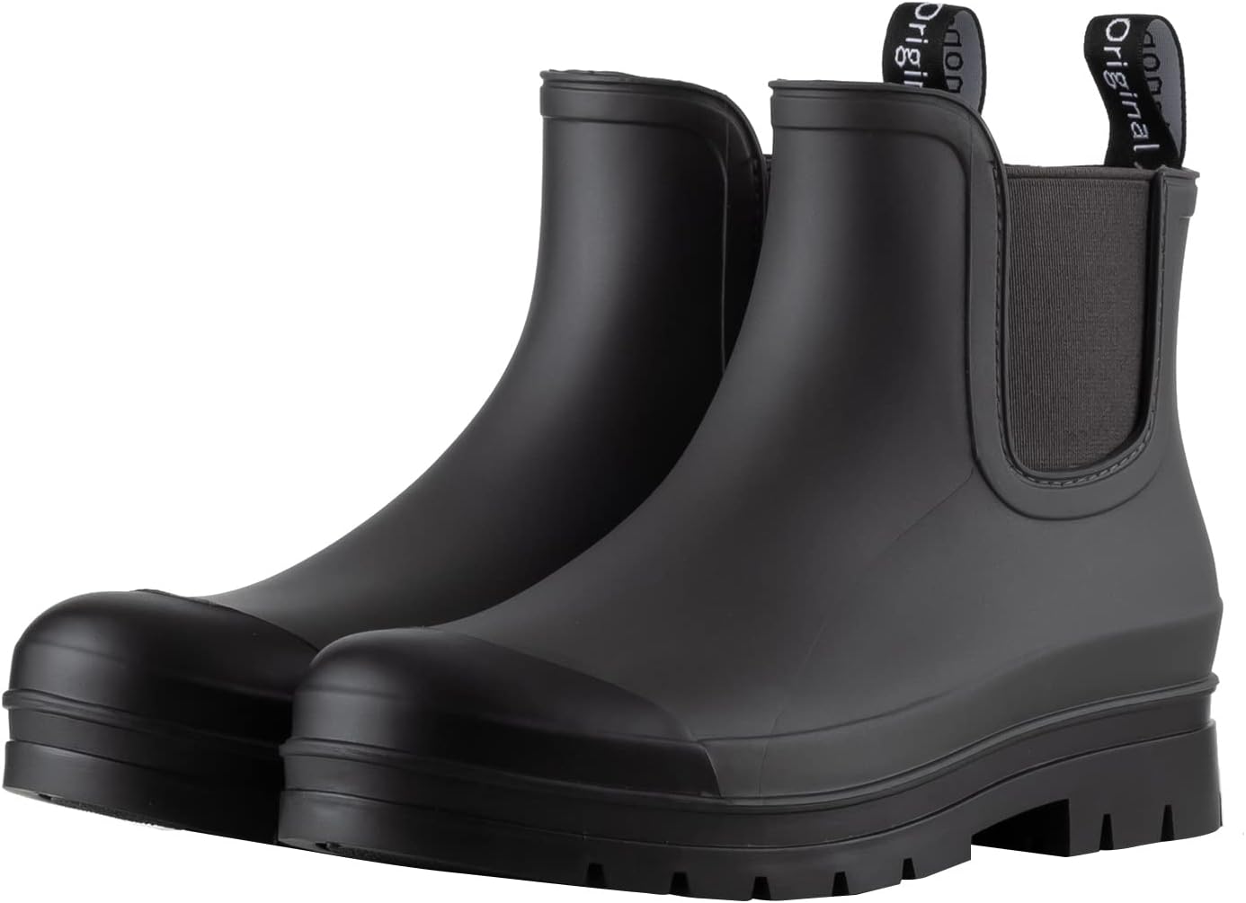 Planone Wide Width Short Rain Boots for Women - Waterproof Chelsea