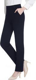 Women's Straight Leg Dress Pants High Waist with Pockets