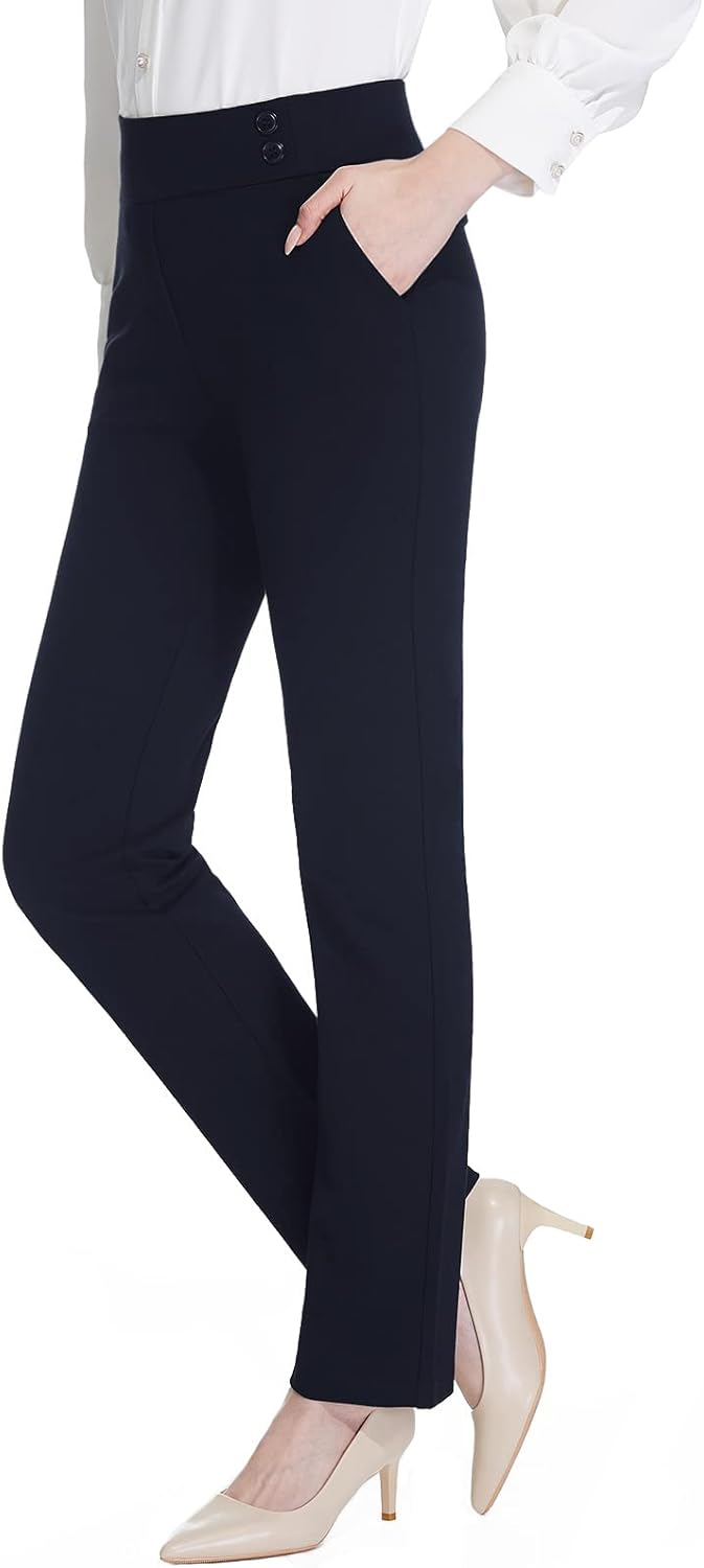 Tapata Women's Straight Leg Dress Pants for Work and Casual Wear