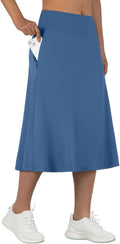 Women Midi Skort 28in Knee Length Athletic Skort - Pockets & UPF50