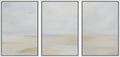 Minimalist Coastal Horizon Framed Wall Art Print Set - Calm Blue Sand