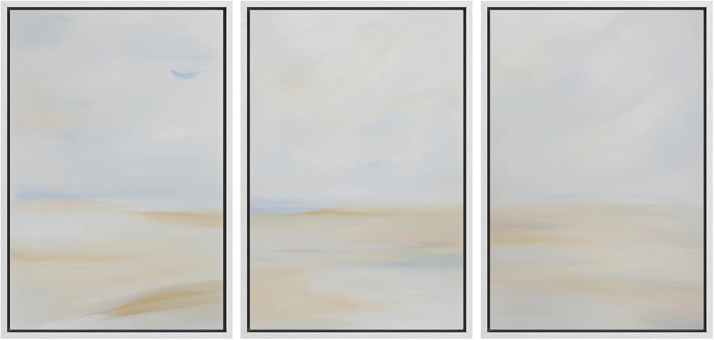 MUDECOR Framed Wall Art Print Set for Minimalist Coastal Decor