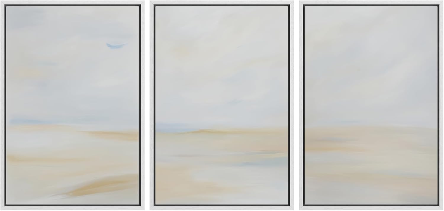 MUDECOR Framed Wall Art Print Set for Minimalist Coastal Decor