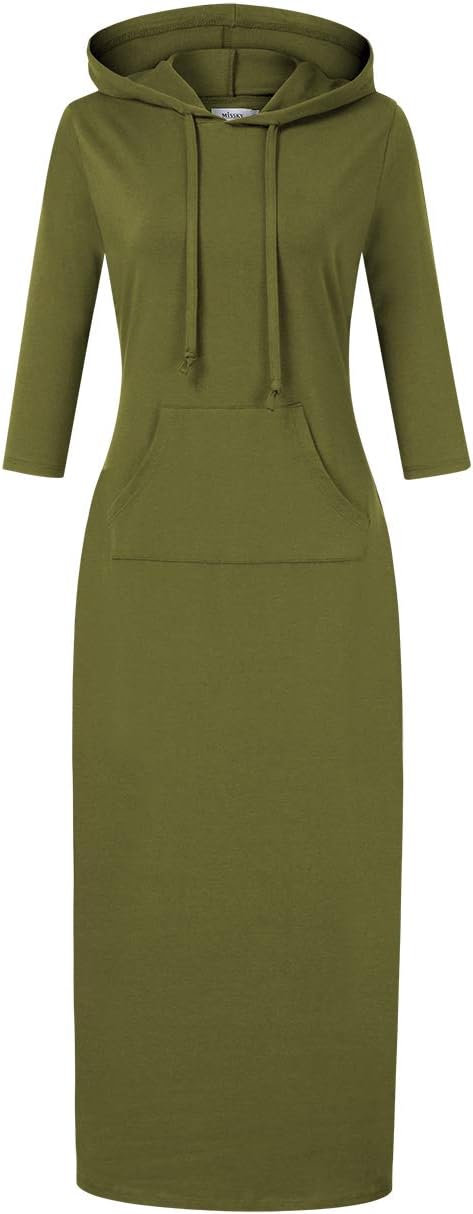 MISSKY Women's Casual Pocket Slim Pullover Maxi Dress Review