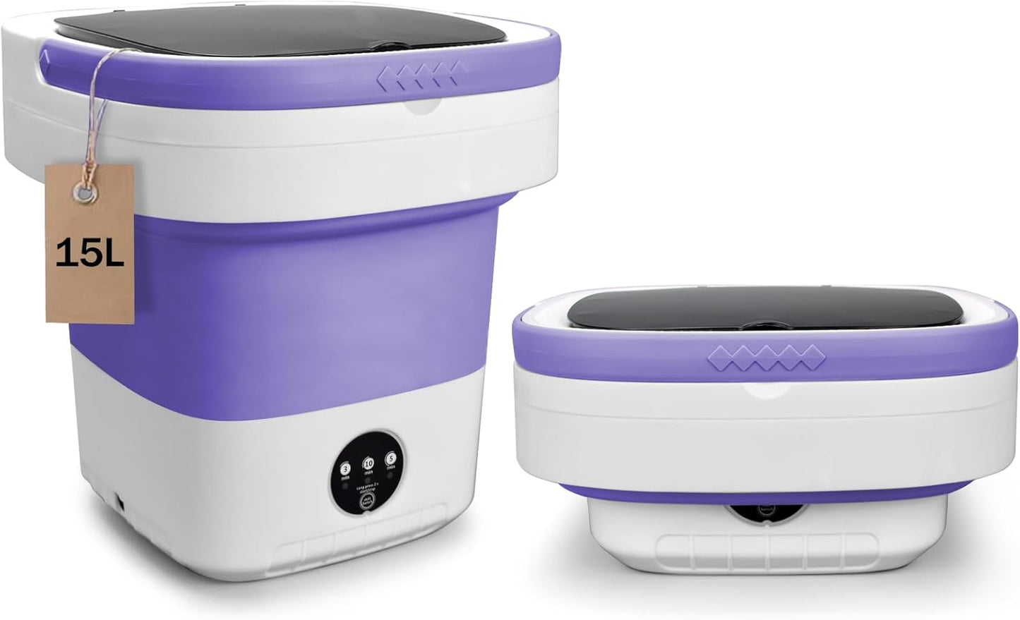 15L Portable Mini Washer & Spin Dryer: Deep Clean Small Laundry