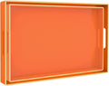 Orange Serving Trays Set of 2 - Decorative Rectangular Trays