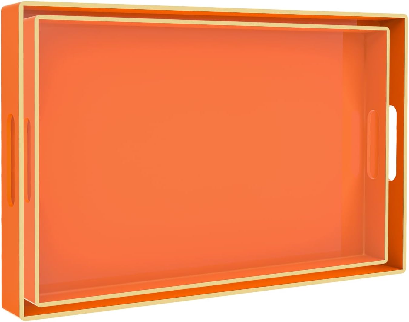 MAONAME Orange Serving Trays Set of 2 for Home Decor and Storage