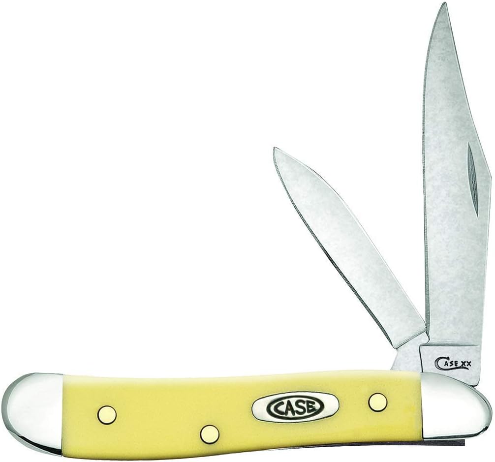 Case WR XX Pocket Knife Yellow Synthetic Peanut SS - Compact Tool