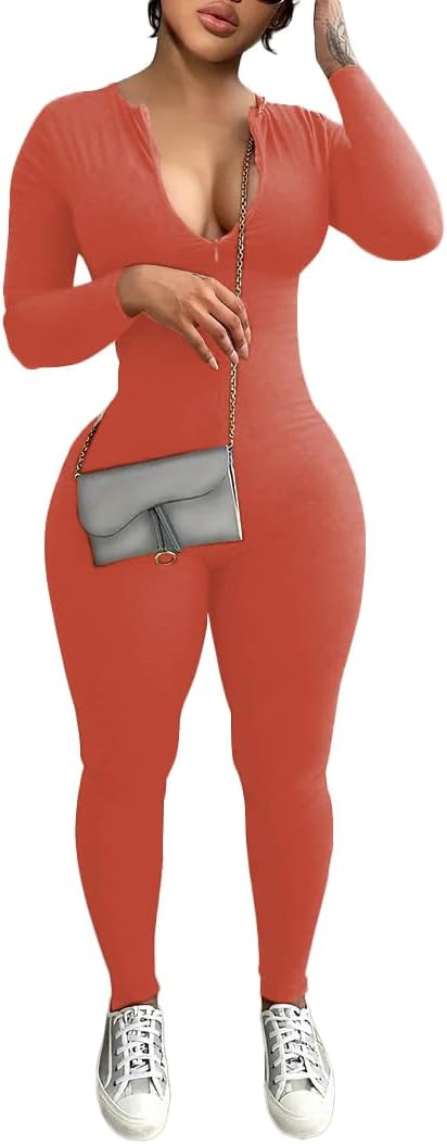 Mrskoala Women Long Sleeve Bodycon Jumpsuit for Every Occasion