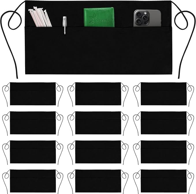 GREEN LIFESTYLE Server Aprons with 3 Pockets - Durable and Versatile