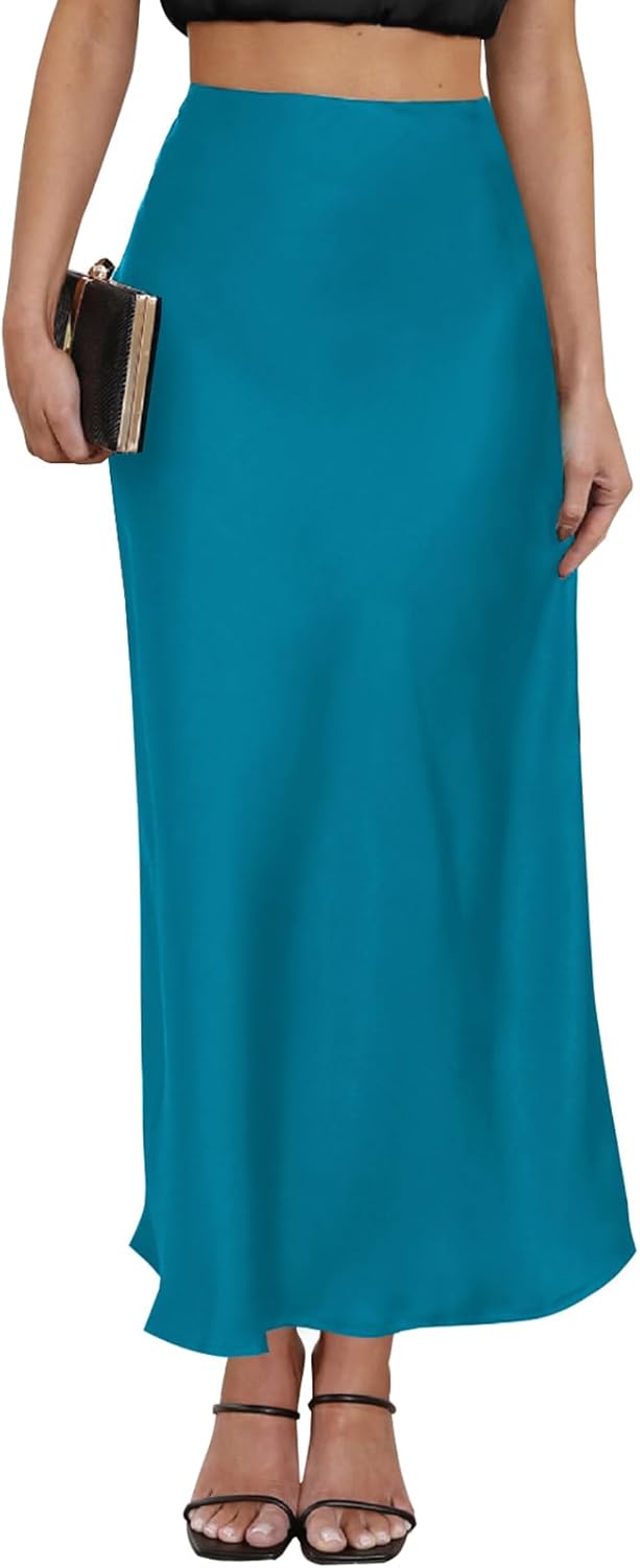 Women's Leopard Print Satin Maxi Skirt for Summer Parties