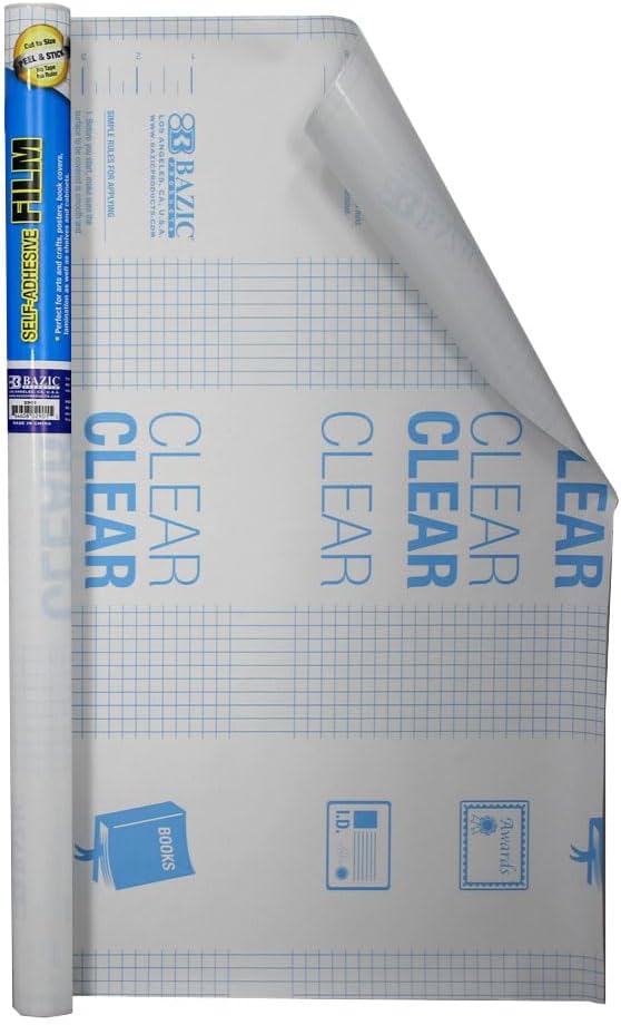 BAZIC Products Clear Book Cover Self Adhesive Protector Roll