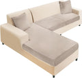 NAISI Sectional Couch Cover 3-Piece Velvet L Shape Slipcover - Soft
