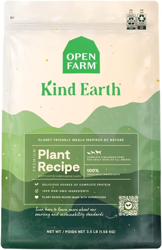 Open Farm Kind Earth Plant Based Dry Dog Kibble for Health