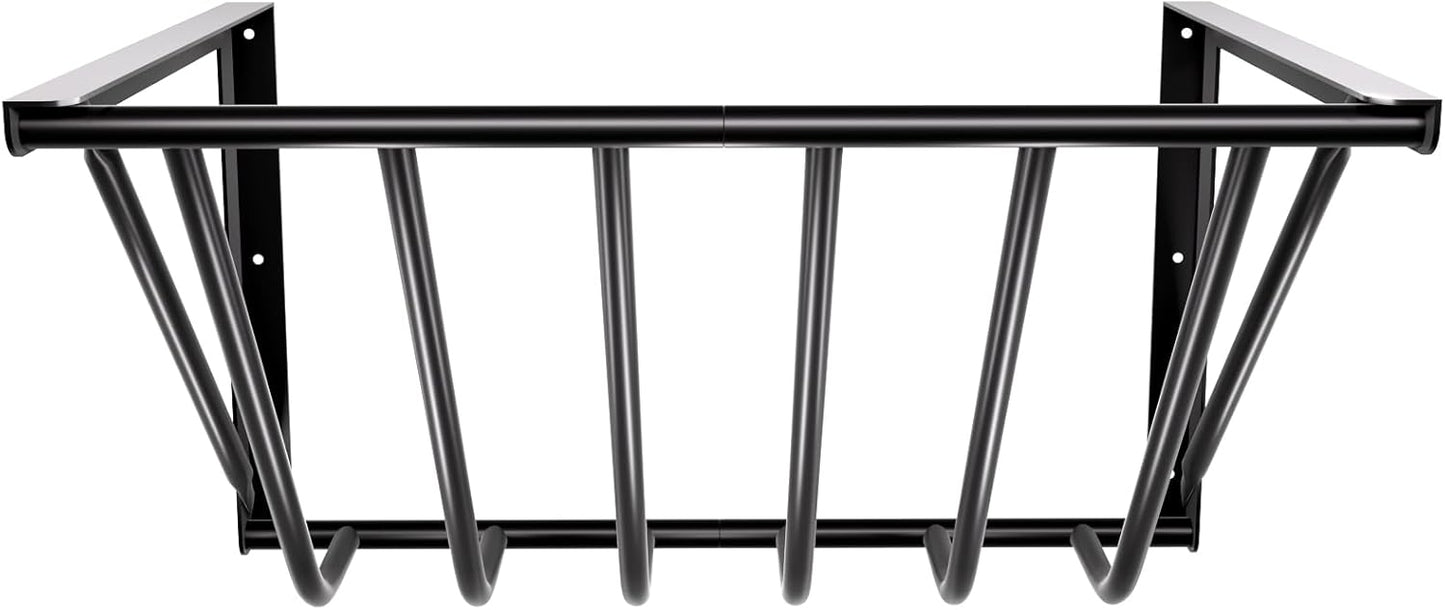 Heavy Duty Iron Wall Hay Rack for Goats, Horses, and Cattle