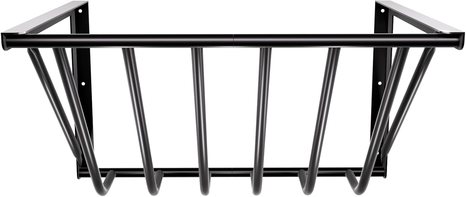 Heavy Duty Iron Wall Hay Rack for Goats, Horses, and Cattle
