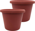 Classic Round Plastic Plant Pot 20 in Clay - Durable, Lightweight