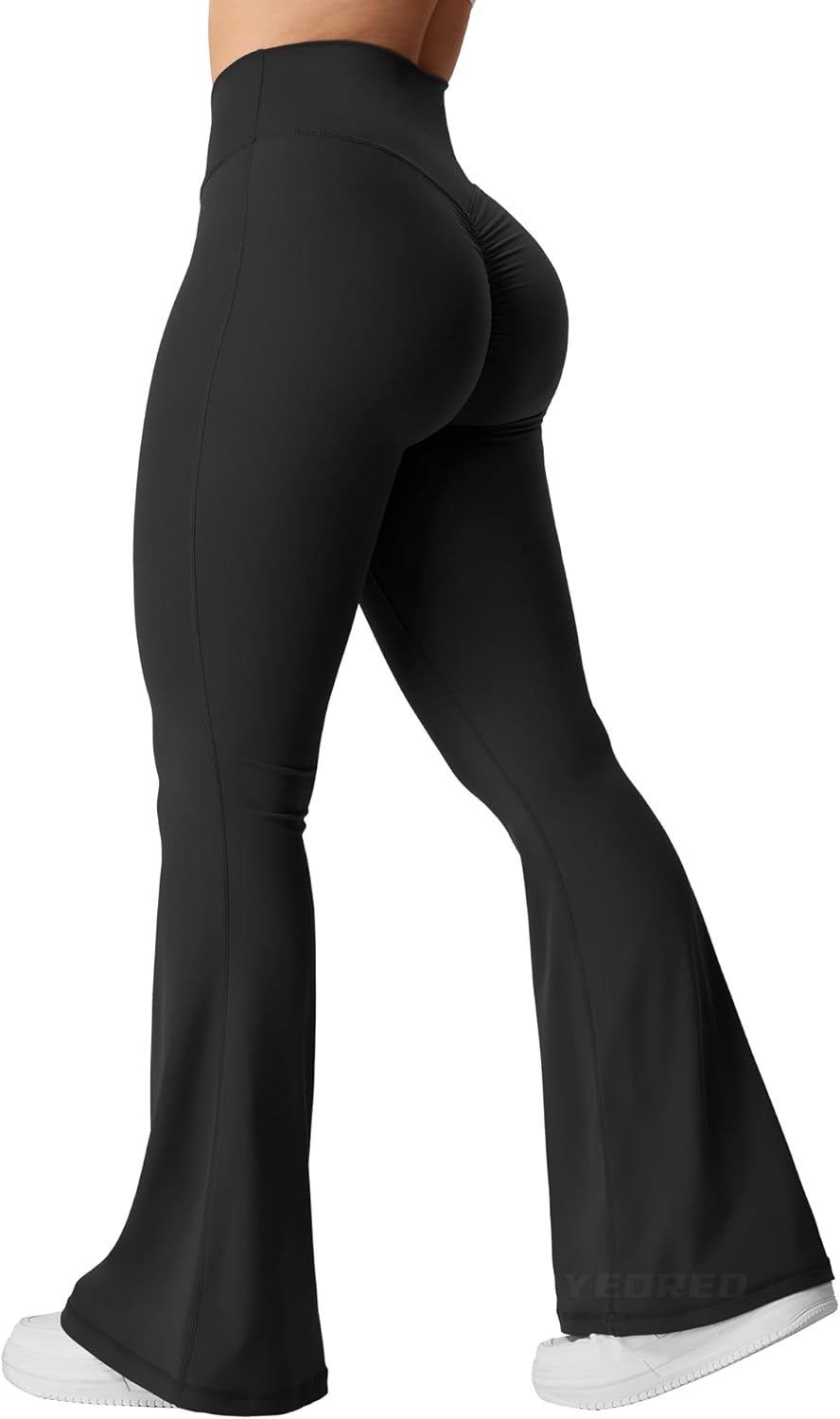 Kalie Flare Scrunch Leggings for Women - Tummy Control Bootcut
