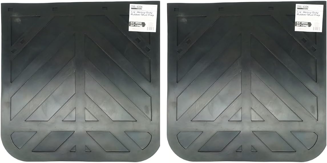 Heavy-Duty Black Semi Truck Mud Flaps by SteelVision, 24x24 in