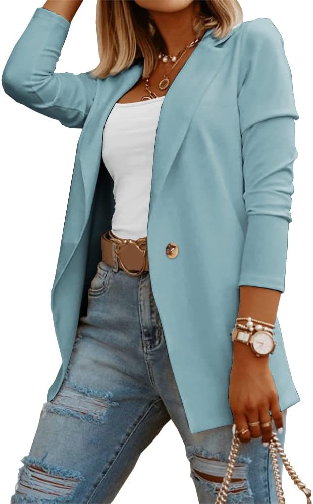 Womens Casual Long Sleeve Blazers for Work and Office Style