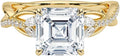 1-3 CT Moissanite Engagement Ring - Asscher Cut Centerpiece