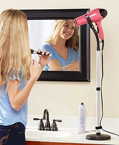 Hands-Free Hair Dryer Stand - 360 Rotation, Adjustable Height, One-Handed Styling