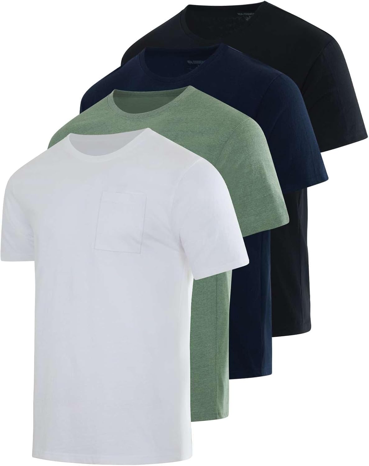 Real Essentials Men's Cotton Performance Short Sleeve Pocket Tee