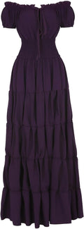 Women Medieval Chemise Renaissance Peasant Dress - Elastic Neckline