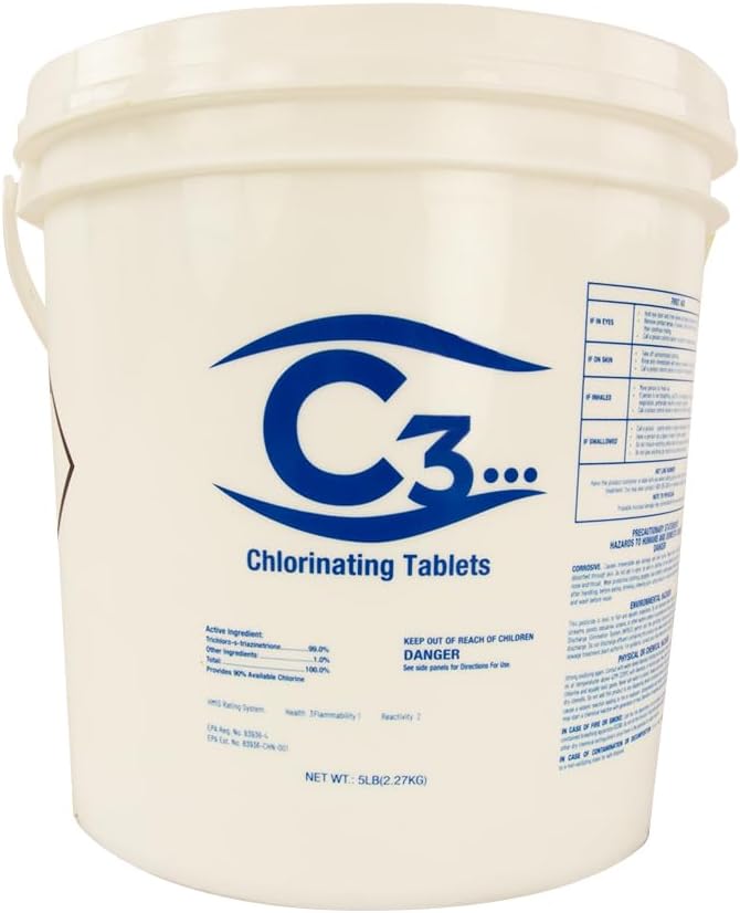 C3 1in Stabilized Chlorine Tablets for Pools and Spas - 5 lbs