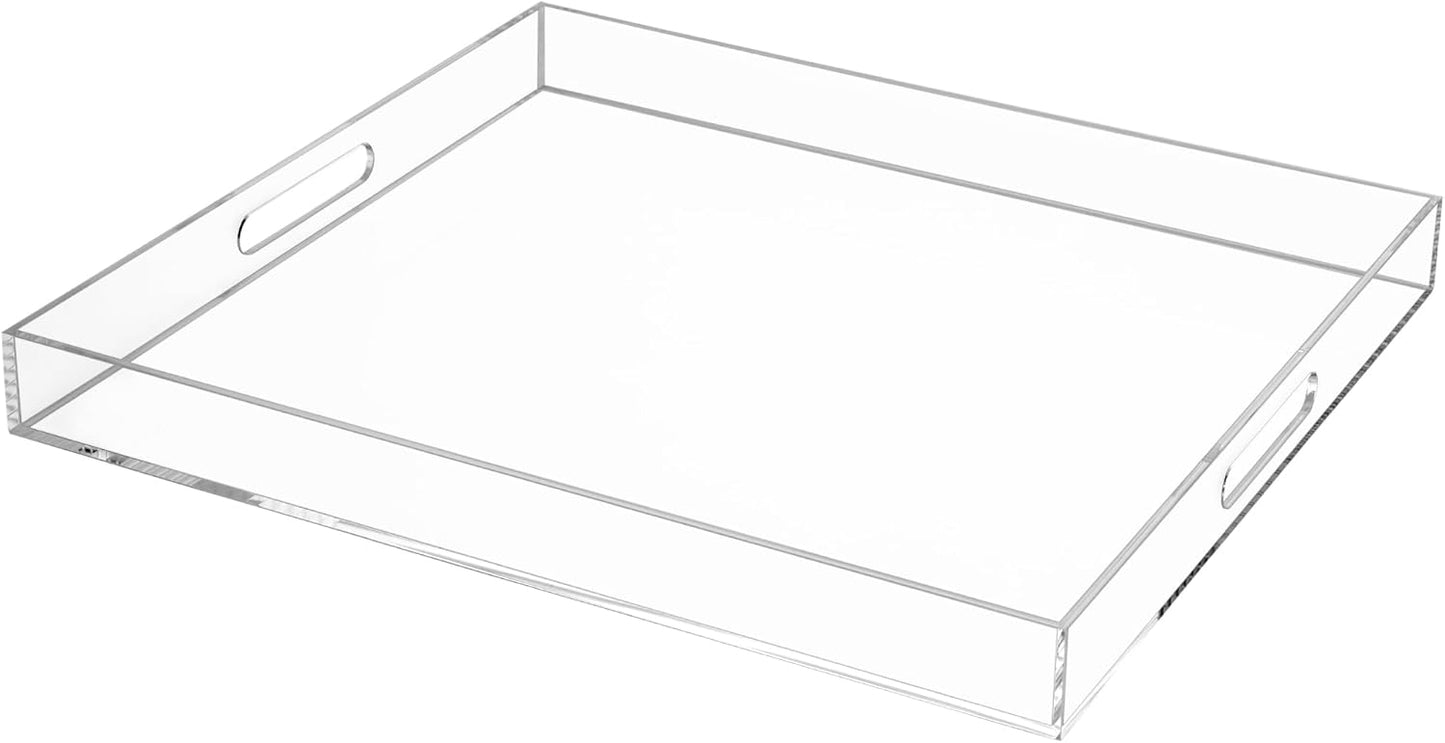 Clear Rectangular 18x20 Inches Acrylic Ottoman Tray for Serving