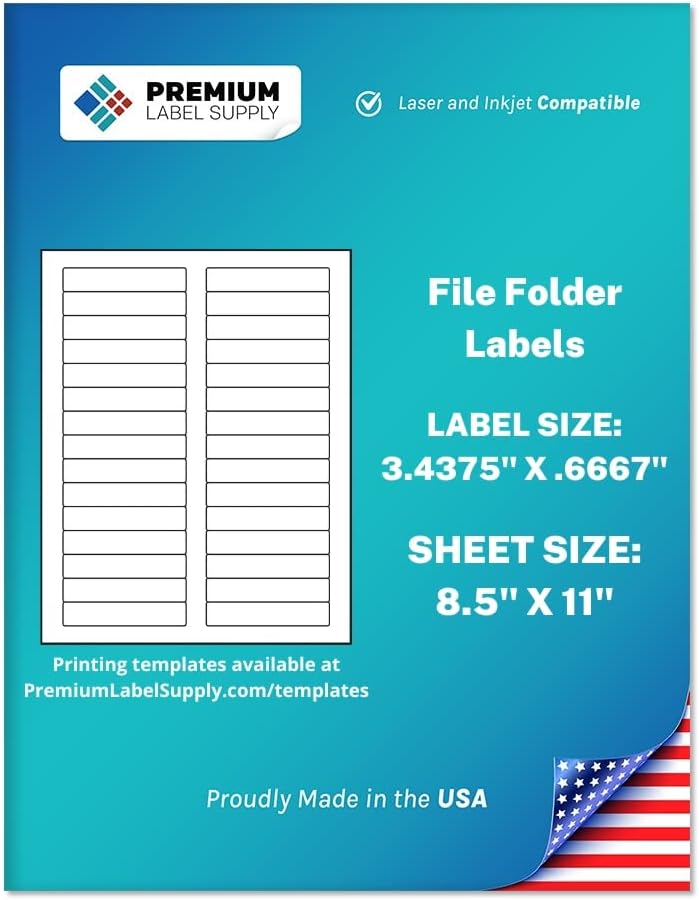 Premium Label Supply White File Folder Labels for Organization