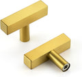 30 Pack Gold Cabinet Knobs 2 in Brushed Brass - Sleek Square Bar Style