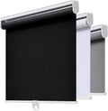 Blackout Roller Shades 31.5in x 72in Cordless Window Blind - Black