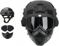 MICH Tactical Helmet with Detachable Face Mask Goggles - Lightweight